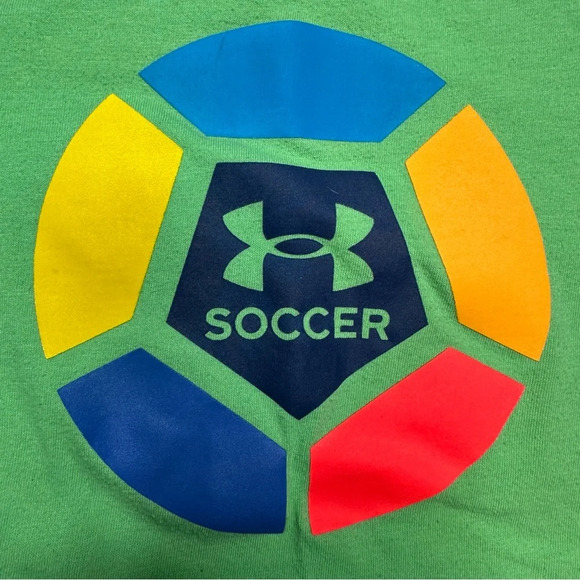 Under Armour T-Shirt Soccer Ball Graphic Green Size 6 - Picture 6 of 16